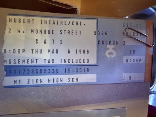 Cats ticket, Shubert Theatre