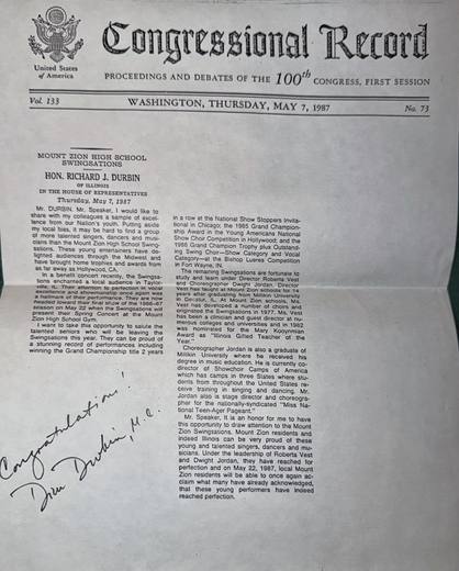 Congressional Record tribute